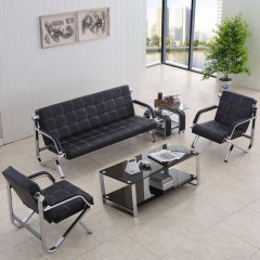 欧品瑞办公沙发 简约钢架沙发会客沙发金属沙发沙发组合西皮3+1+