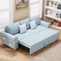 如黛功能沙发可拆洗北欧布艺沙发床钢架结构多功能两用沙发小户型