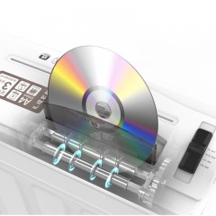 得力(deli)4级保密碎纸机9923大容量办公室家用可碎光盘钉卡纸张粉碎机 白色